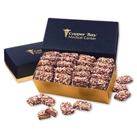 Navy and gold gift box filled with English butter toffee.... from ASI 68680...