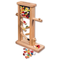 Executive jelly bean dispenser with standard multi-color assortment of jelly...