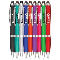 Plastic stylus pen available in a number of vibrant colors, Measures... from...