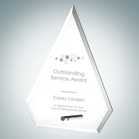 Beveled arrow award made of jade glass with a screw-in aluminum... from ASI...