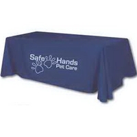 132" x 90" four-sided polyester silkscreened 6' display table covers with......
