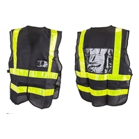 One-size-fits-most polyester safety vest with reflective PVC strips and two...