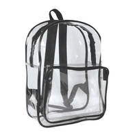 Zipper closure clear backpack with shoulder straps and front pocket.... from...