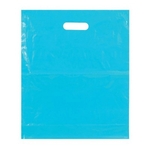 Colored Plastic Die Cut Merchandise Bag (15" x 18" + 4" BG)