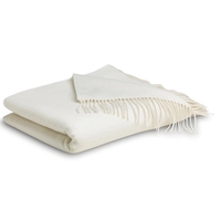 Ivory White Cashmere Throw Blanket