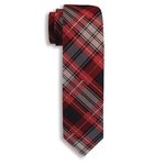 Red, White & Blue Plaid City Woven Polyester Narrow Tie