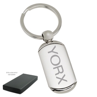 3 1/4" x 1 3/8" oval-shaped metal keyrings,... from ASI 62660 Innovation Line