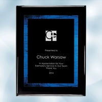 Blue Galaxy Acrylic Black Wood Plaque