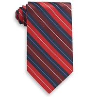 Maroon, red and navy blue Mansfield Collection woven striped tie.... from ASI...