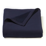 Navy Blue Jersey Fleece Throw Blanket