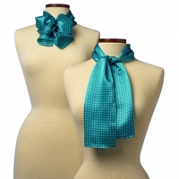 Teal with white dot pattern Newport Collection 8" x 45" polyester... from ASI...