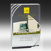 4" x 6" freestanding acrylic award with 1 1/4" thickness.... from ASI 62660...