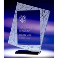 Direction award featuring an abstract pattern etched on jade crystal and......