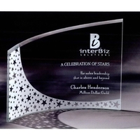 Breeze bent glass award made of curved, beveled jade crystal.... from ASI...