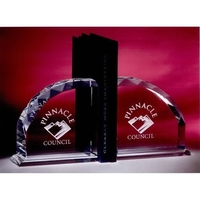 Radii bookends made of solid optic crystal with sleek bases and... from ASI...