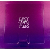 Square or round hostess tray made of glass measuring 8" x... from ASI 62985...