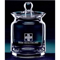 Biscuit barrel made of hand-blown crystal for use as a container... from ASI...