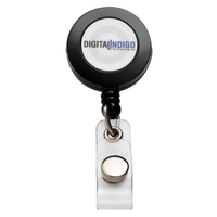 Round Retractable Badge Holder with N-Dome or Dura-Panel Imprint, a...