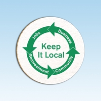 Round 1/4" thick 4" diameter recycled bottle coaster with cork backing.......