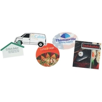 Full color shaped magnet with UV gloss coating and available in... from ASI...