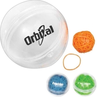2" diameter rubber band ball holder that contains approximately 85 rubber......