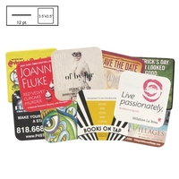 3.5" Square Light Weight Pulpboard Coaster w/4 Color Process
