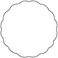 Scallop shaped 1 5/8" x 1 5/8" four color label.... from ASI 66040 Label Works