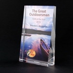 Full-color lead crystal small vertical incline award