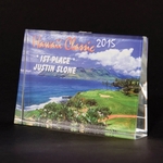 Lead crystal small horizontal wedge award