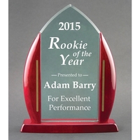 Acrylic flame award with base