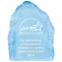 Small acrylic blue iceberg award