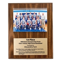 Walnut finish photo plaque