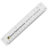 6" Civil White ABS Plastic 4 Bevel Ruler, graduations are die-cut,... from...