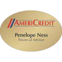 .050" thick oval badge with pinback, strap and other closure options.... from...