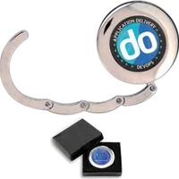 Metal purse hanger with full color poly dome imprint in gift... from ASI...