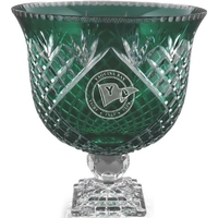 Trophy made of molten glass featuring a contrast between its colored... from...