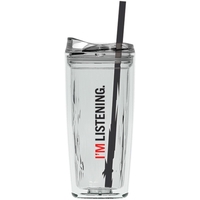 16 oz Geo Double Wall Acrylic Tumbler w/Straw