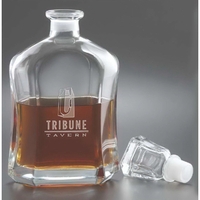 26 ounce glass decanter with traditional shape, stopper and narrow neck......