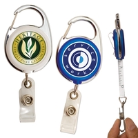 Carabiner badge reel with 40" tape measure cord and metal slip... from ASI...