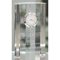 6" x 3" desk clock made of glass with customization.... from ASI 71920...