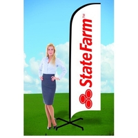Customizable advertising flag with x-stand and single sided graphics.... from...