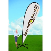 16 ft. customizable teardrop flag with x-stand and single sided graphics.......