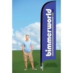 12ft Custom Flutter Flag with Ground Stake-single