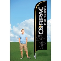 12' advertising flag with ground stake and single sided, dye sublimated......