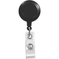 Round plastic badge reel with 24" retractable cord and snap closing... from...