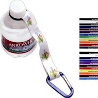 3/4" Polyester dye-sublimated water bottle strap with carabiner and rubber...