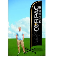 Advertising flag with X Stand and double-sided, dye sublimated graphics.......