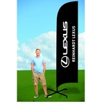 Double-Sided 11' Banner Flag w/ X Stand - Dye Sublimated