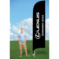 11' promotional flag with ground stake and double-sided graphics.... from ASI...