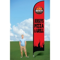 15' promotional flag with ground stake and double-sided graphics.... from ASI...